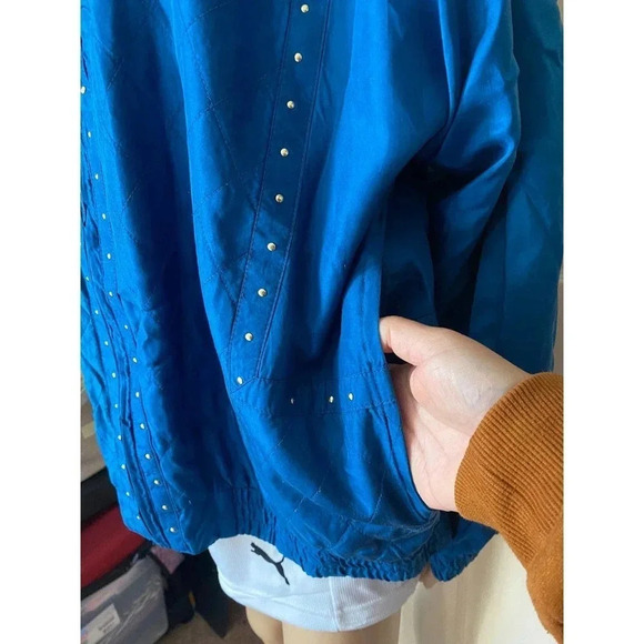 Vintage Rhoda Lynne 100% Silk Jacket Women Size M - Picture 5 of 6